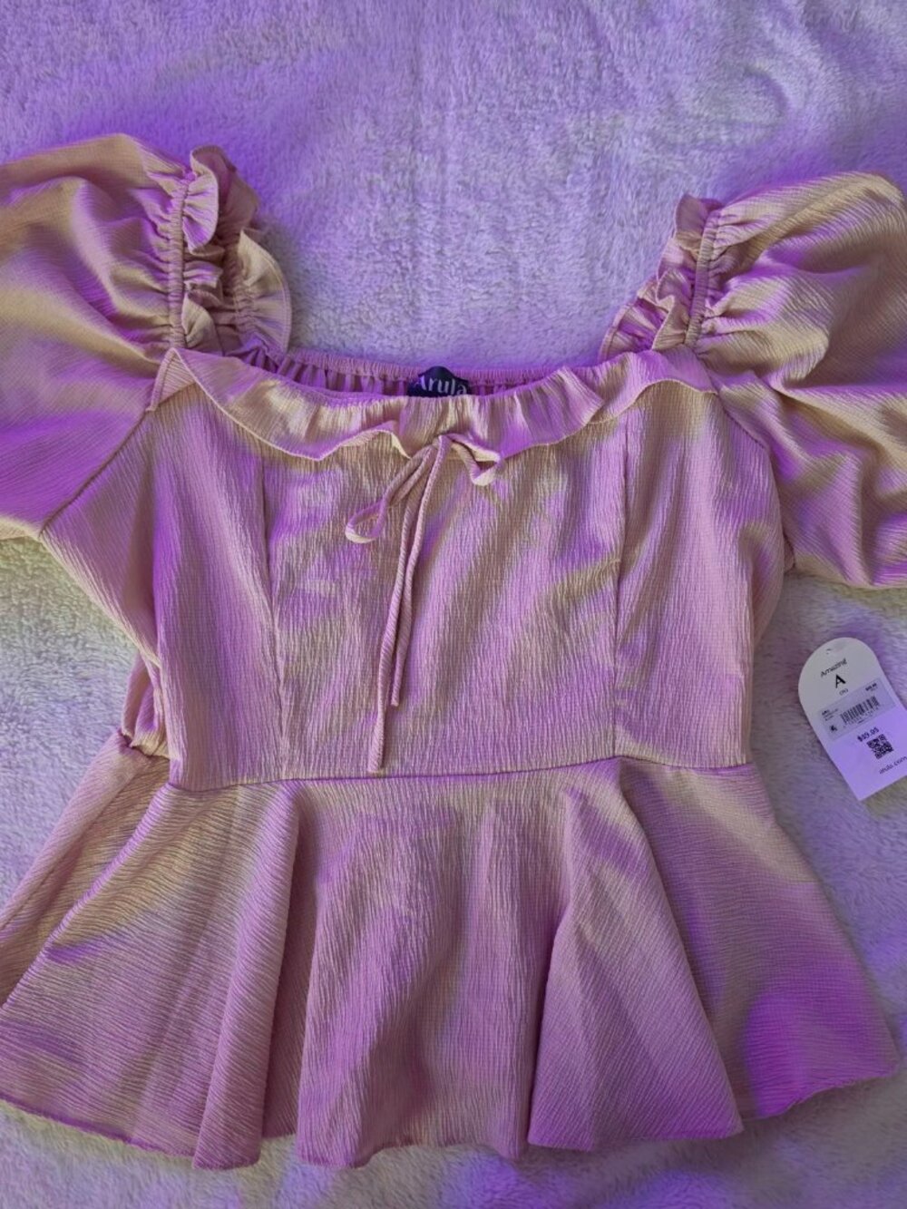 NWT Arula Soft Pink Off-The-Shoulder Ruffle Top Size A / 1X ($60 MSRP)